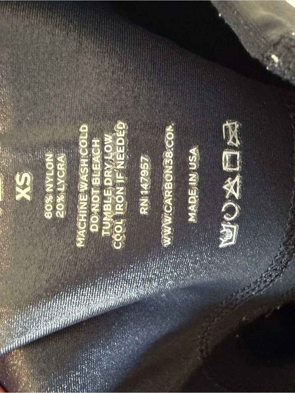 Carbon38 Takara Shine High Rise 7/8 Leggings Black XS Liquid Shine
